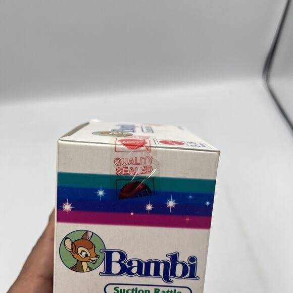 Vintage 90s Disney Bambi Thumper Suction Rattle - New! - Picture 8 of 12